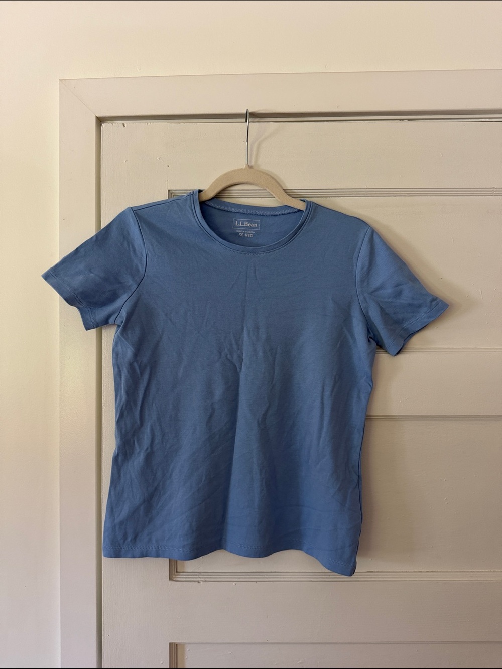 L.L. Bean Women's Short Sleeve Crewneck Tee in Light Blue